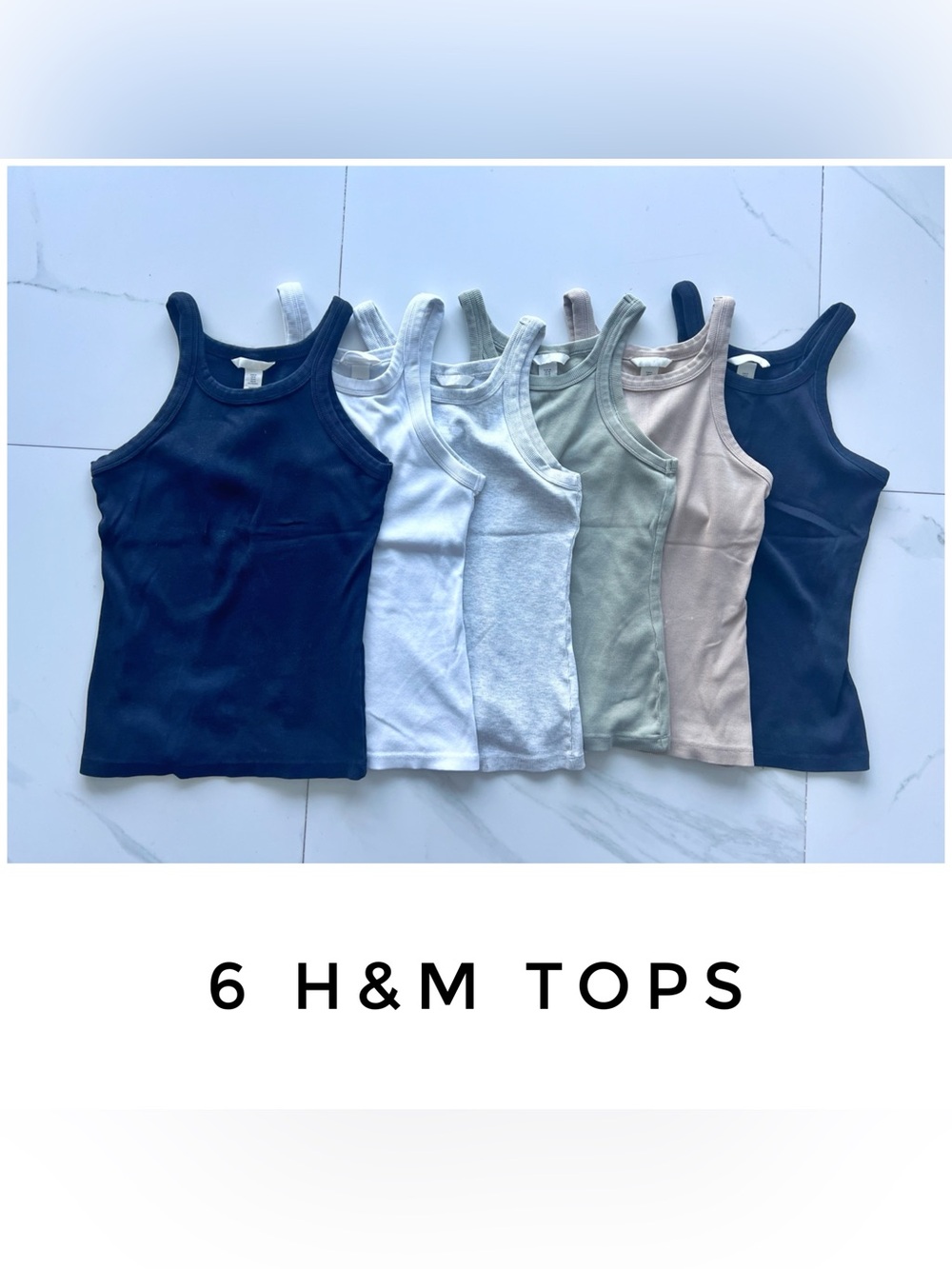 ❌6 H&M tank tops size Medium ribbed cotton❌